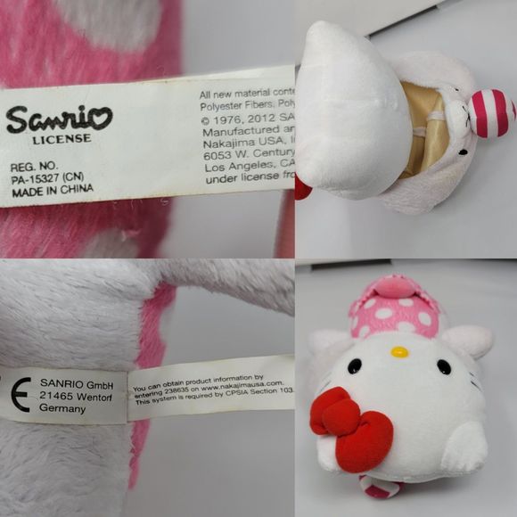 Hello Kitty Sanrio seal costume plush 2012 polka dot - Picture 10 of 10